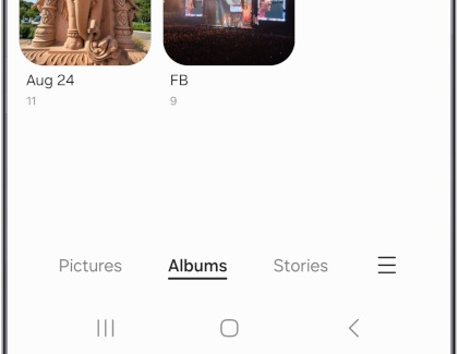 Home screen of the Gallery app on a Samsung Galaxy.