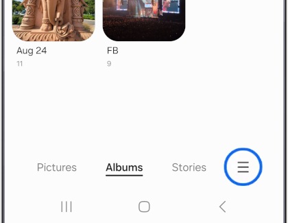 Home screen of the Gallery app on a Samsung Galaxy.