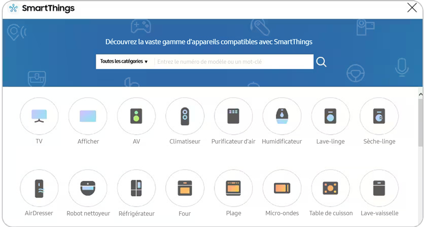 Appareils pris en charge par SmartThings