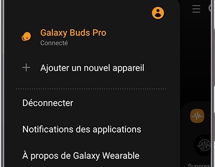Si vous utilisez l’application Galaxy Wearable, touchez l’icône Menu qui se trouve dans le coin supérieur gauche de l’écran (l’icône représente 3 petits traits verticaux et parallèles). Enfin, touchez Déconnecter.