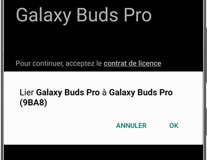 La dernière étape du processus d’initialisation vous invitera à toucher OK pour établir définitivement la connexion de vos écouteurs à votre appareil mobile Android.