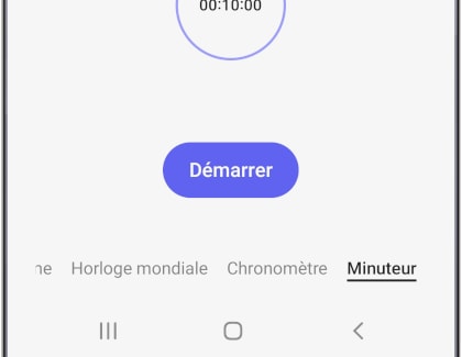 Touchez Minuteur (au bas de l’écran).