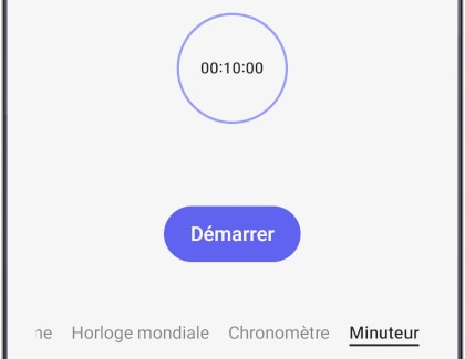 Touchez Démarrer pour lancer le minuteur.