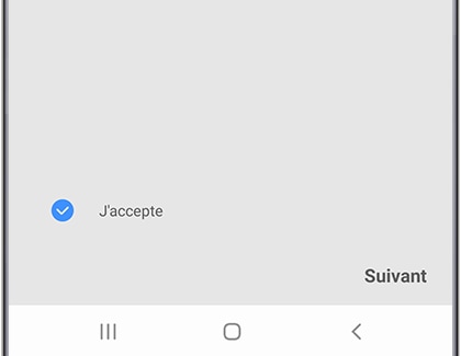 En fonction de l’appareil que vous cherchez à ajouter, il pourra vous être demandé d’accepter un contrat de licence d’utilisateur final, en touchant J’accepte. Touchez ensuite Suivant (au bas de l’écran).