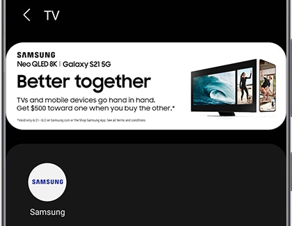 Il vous sera demandé de sélectionner la marque de l’appareil, sachant que seules les marques compatibles avec SmartThings seront affichées. Pour cet exemple, nous cherchons à ajouter un téléviseur Samsung et nous avons donc sélectionné Samsung.