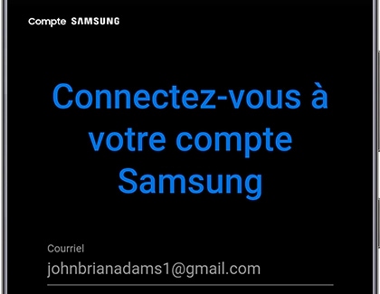 Connectez-vous à votre compte Samsung en utilisant le navigateur Internet de votre choix, ou créez un compte, si nécessaire