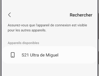 Choisissez l’appareil vers lequel vous voulez transférer les photos.