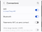 Menu des Connexions sur un Samsung Galaxy affichant les options Wifi, Bluetooth et NFC.