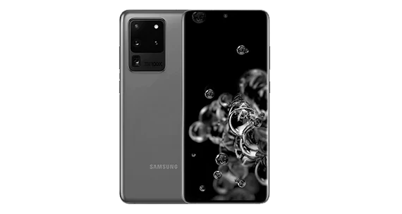 Image de deux Galaxy S20 gris, l'un vers l'arrière et l'autre vers l'avant.