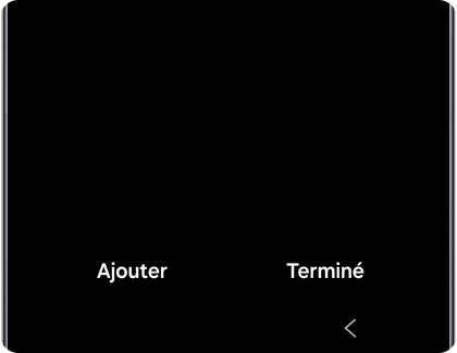 Écran d’enregistrement d’empreinte sur un Samsung Galaxy avec les options Ajouter et Terminé.