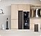 Three kitchen and laundry room designs with different color cabinets appear in sequence while featuring various Samsung Bespoke appliances.