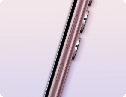 Vue latérale d’un téléphone Samsung Galaxy montrant le bouton latéral et le bouton de contrôle du volume sonore.