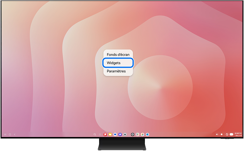 Sélectionner des widgets sur l'écran d'accueil Samsung DeX