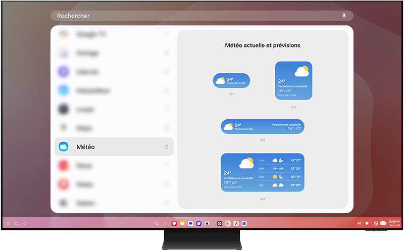 Sélectionner le widget Météo