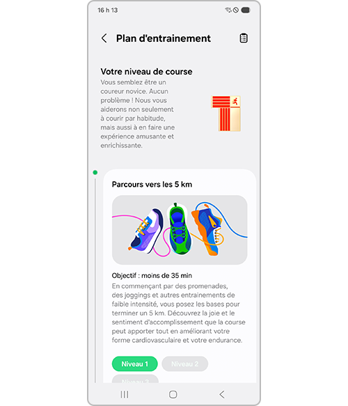 Affichage du plan d’entraînement