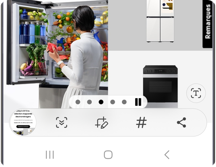 Écran d’un Samsung Galaxy affichant la barre d'outils d'édition après la prise d’une capture d'écran.