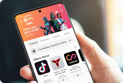 L'écran du Galaxy Store sur un téléphone Samsung Galaxy affichant des applications populaires.