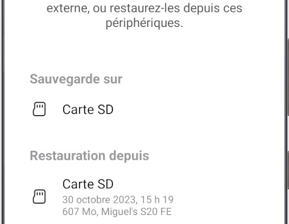 Écran de sauvegarde et restauration sur un téléphone Samsung Galaxy