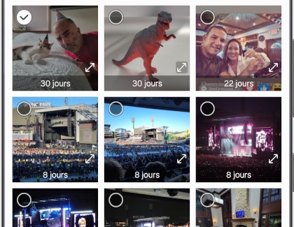 Image sélectionnée dans la corbeille de l'application Galerie sur un Samsung Galaxy.