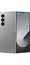 Galaxy Z Fold6 in Silver Shadow mit Blick auf die Rückseite.