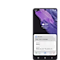 Ein Galaxy Bildschirm zeigt eine Textmitteilung an Sharon, die Bixbys Kontrollfunktionen verwenden; sie lautet «Wo bist du?  Die Party geht los!».