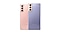 Rückansichten eines Galaxy S21 5G in Phantom Pink und eines S21+ 5G in Phantom Violet.