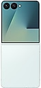 Galaxy Z Flip7 in Mint ist aufgeklappt von der Rückseite zu sehen.