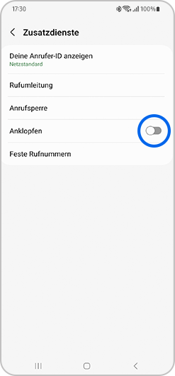 Benutze den Schalter bei Anklopfen.