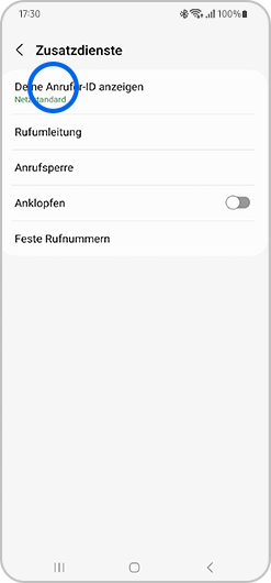 Tippe auf Deine Anrufer-ID anzeigen.