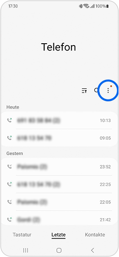 Tippe auf Weitere Optionen.