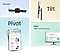 Vier verschiedene Säulen: Swivel, Tilt, Pivot und HAS (Height Adjustable Stand). Bei Swivel (Schwenken) bewegt sich der Monitor seitwärts, bei Tilt (Neigen) auf und ab. Bei „Pivot“ wird der Monitor gedreht und bei „HAS“ wird die Höhe des Monitors verändert.