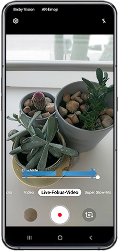 Wählen Sie den Grad der Unschärfe des Live-Fokus-Videos des Galaxy A80.