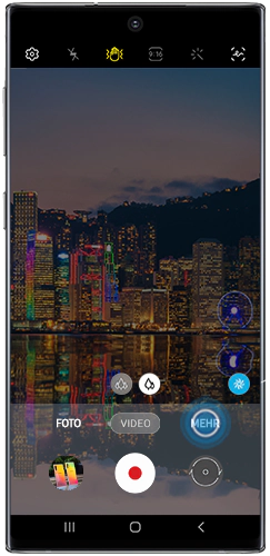 MEHR ist in der Kamera des Galaxy Note10 markiert.