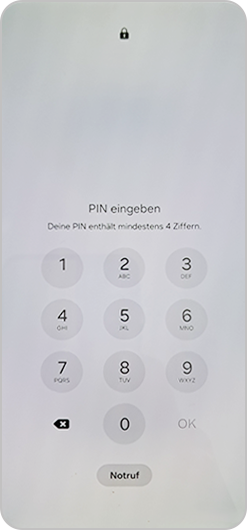 Bildschirm „Telefon gesperrt“ im Verlustmodus.
