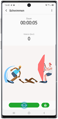 Pausieren Sie das Training mit Samsung Health auf dem Galaxy Note10.