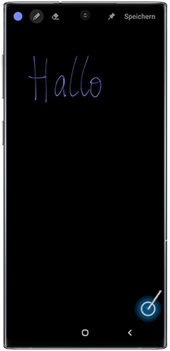 Es wird angezeigt, wie eine neue Seite des Screen Off-Memos des Galaxy Note10 erstellt wird.