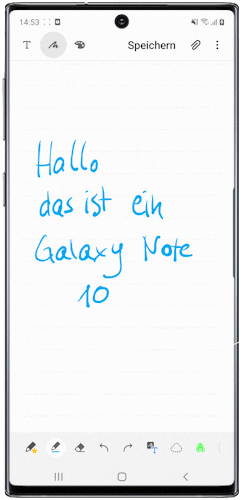Es wird angezeigt, wie man alternativ im Galaxy Note10 den handgeschriebenen in digitalen Text konvertiert.