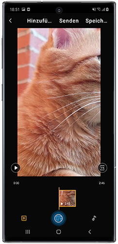 Tippen Sie auf dem Galaxy Note10 auf das Titel-Symbol, um dem Video einen Titel zu geben.