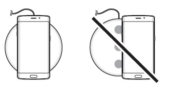 Samsung Galaxy, Verwendung induktives Ladegerät, Ladekabel verbinden und Smartphone mittig legen