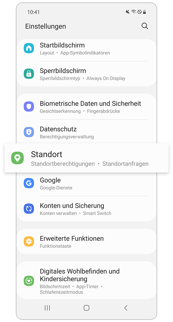 Standorteinstellungen