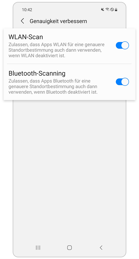 WLAN-Scan und Bluetooth-Scanning