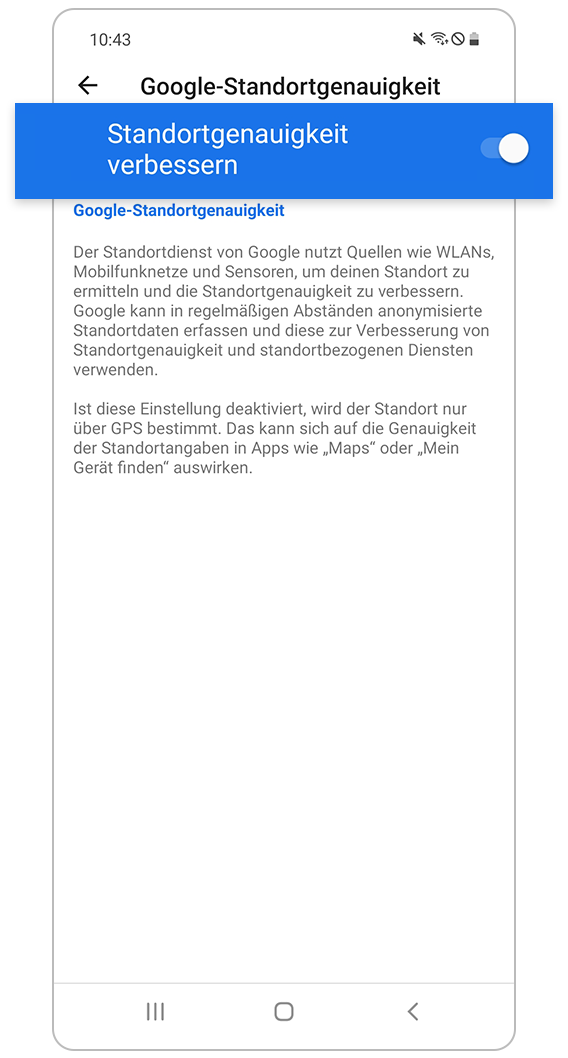 Verbesserung der Standortgenauigkeit ein