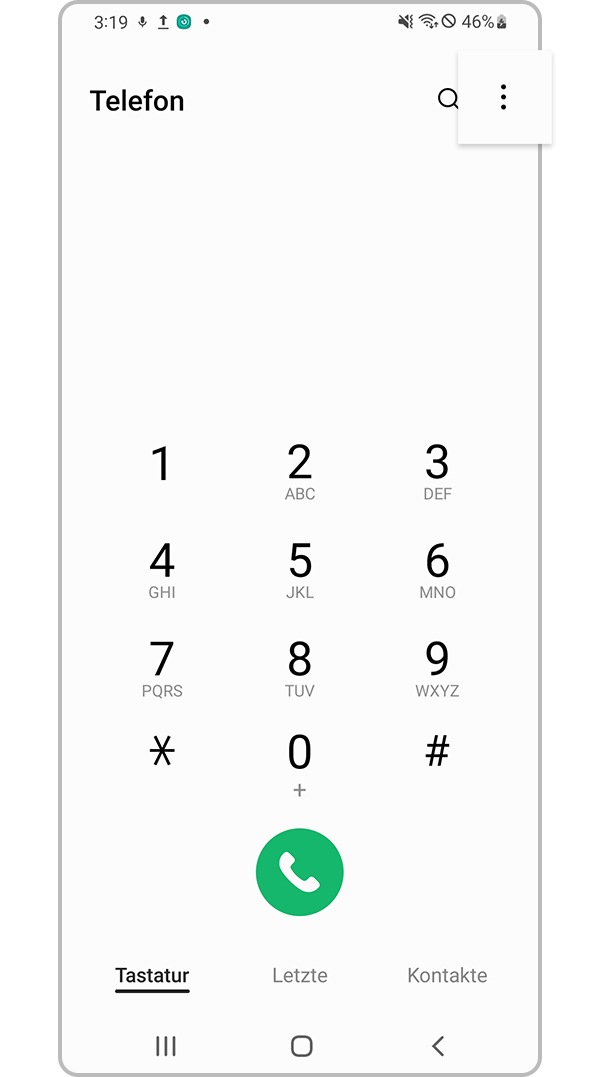 Prüfe, ob das Gerät unbekannte Nummern sperrt, Schritt 1