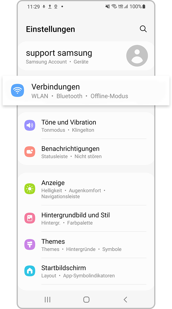 Zurücksetzen von Netzwerksteinstellungen, Schritt 1