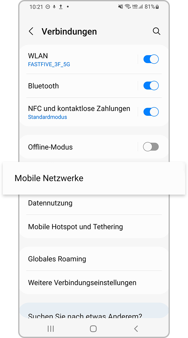 Zurücksetzen von Netzwerksteinstellungen, Schritt 2