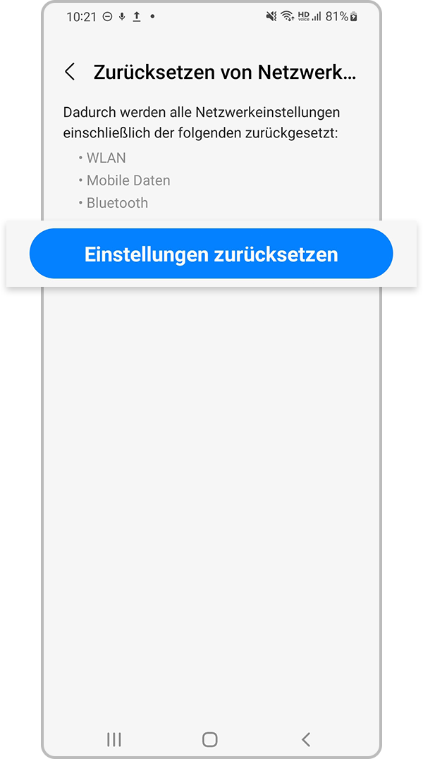 Zurücksetzen von Netzwerksteinstellungen, Schritt 4