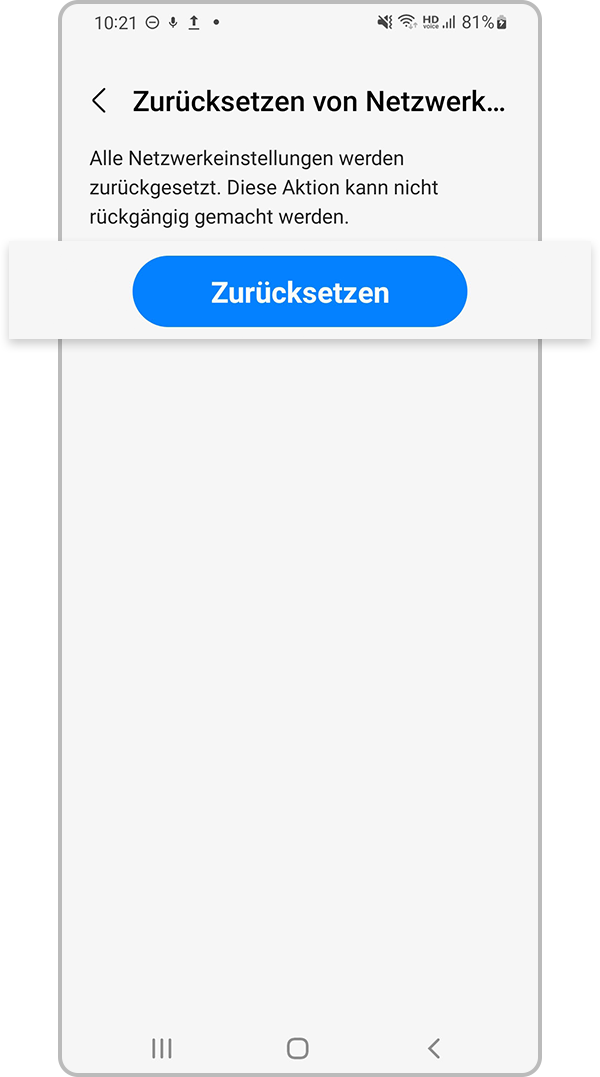 Zurücksetzen von Netzwerksteinstellungen, Schritt 5