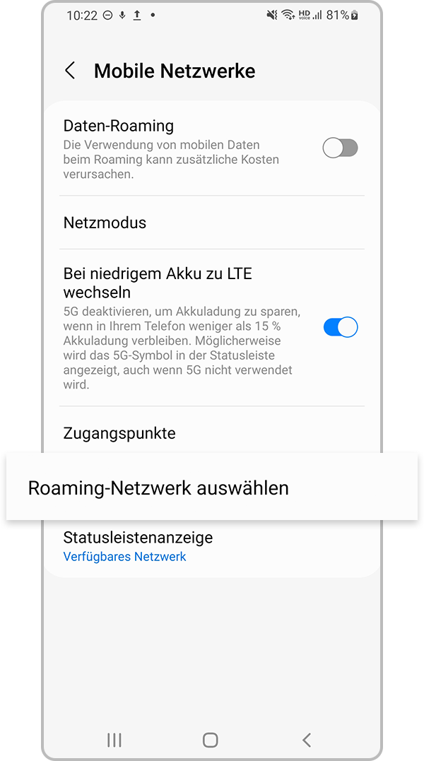 Zurücksetzen von Netzwerksteinstellungen, Schritt 3