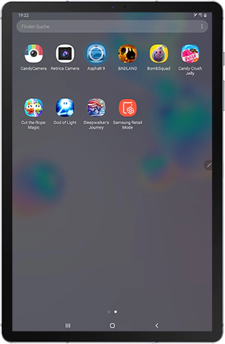 Der Apps-Bildschirm mit den installierten Spielen des Galaxy Tab S6 wird angezeigt.
