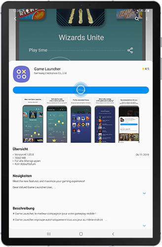 Der Game Launcher wird im Play Store angezeigt.